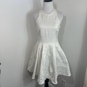 PARKER White Textured Cutout Fit&Flare Mini Dress Rave CyberGoth MSRP $265 Sz S